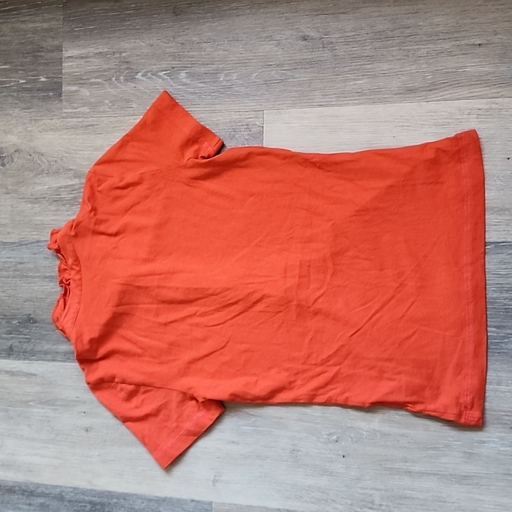 Tory Burch Orange Ruffled Button-Down Shirt - Picture 10 of 12
